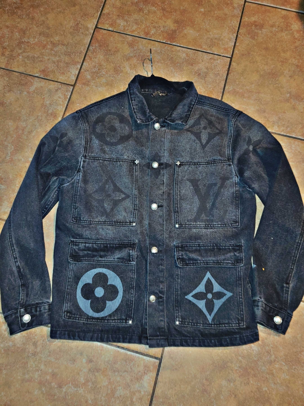 Louis Vuitton Men’s Black Denim Monogram Jacket Medium
